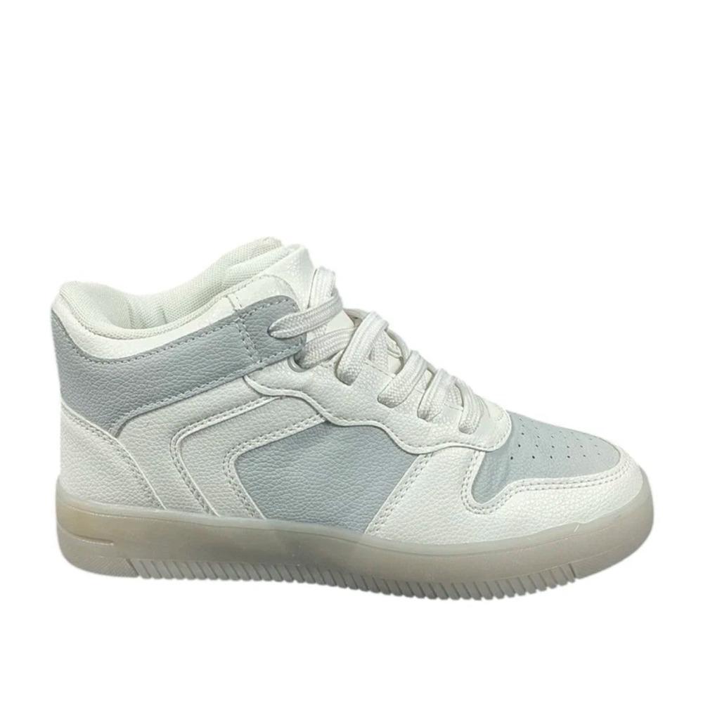 Target High Top Sneakers Kids Size 2 White Grey Good Colorblock Gum Sole